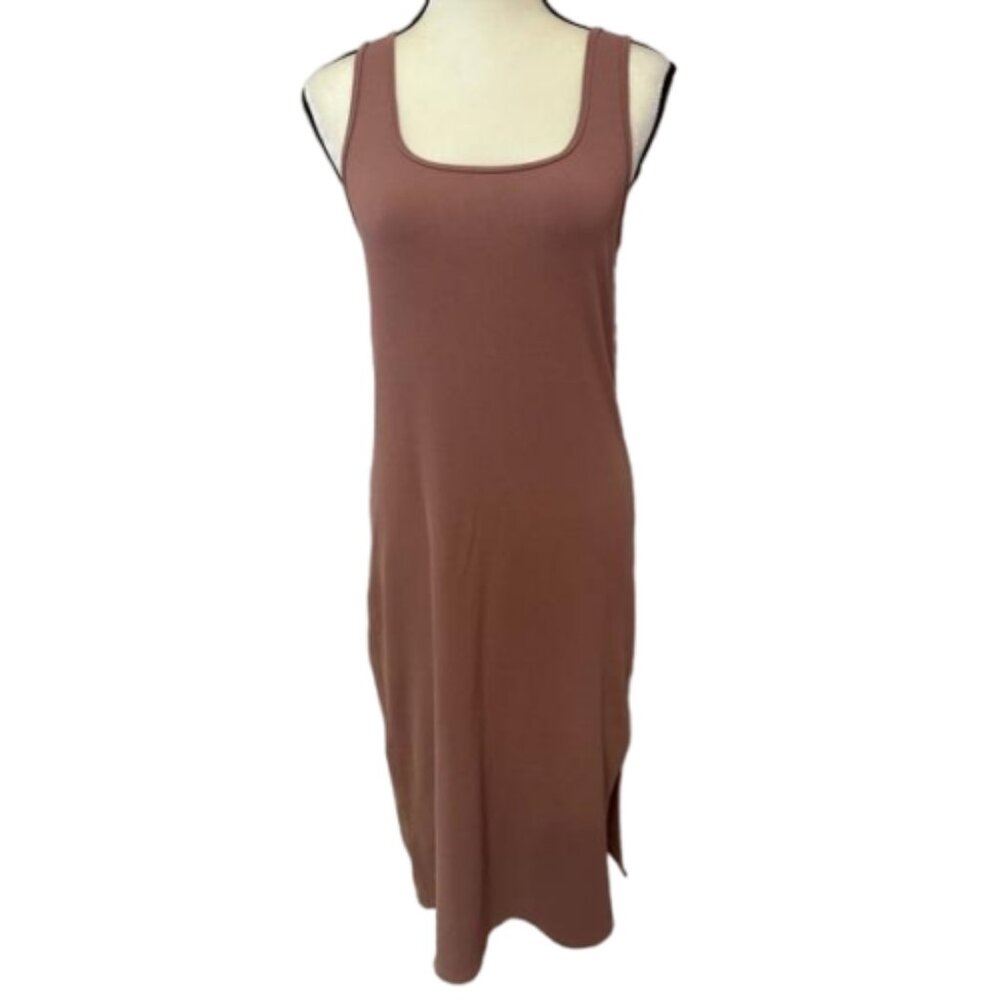 2/$30 Abercrombie & Fitch Stretch Ribbed Nylon Midi Sleeveless Dress Sz. L #1899